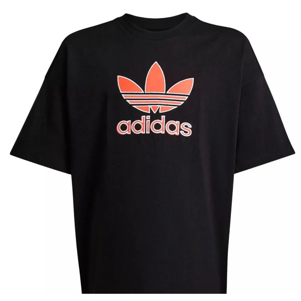 adidas Kids' Oversized Trefoil Tee -  Size:  L